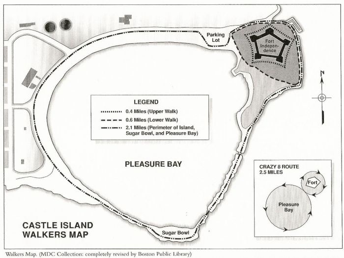 castle island boston walking map