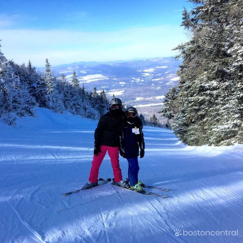 Burke Ski Area Kids at Top of Mountain