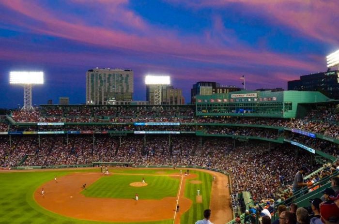 Fenway Park at Night from Green Monster seats