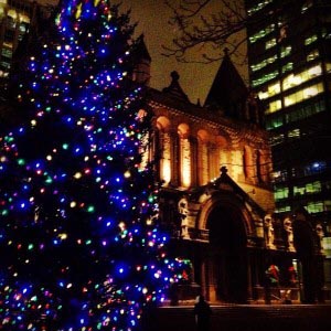 copley square tree lighting under construction 2023 photo