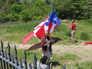 red white and blue kite day at blue hill observatory photo