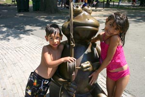 frog appreciation day at boston common frog pond photo