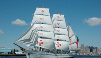 portuguese tall ship sagres at fan pier photo