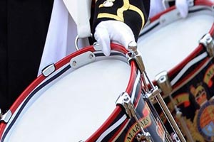 the band of the royal marines wpipes drums  dancers photo