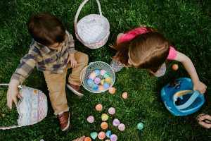 easter egg hunt  celebration at good pickin' farm photo